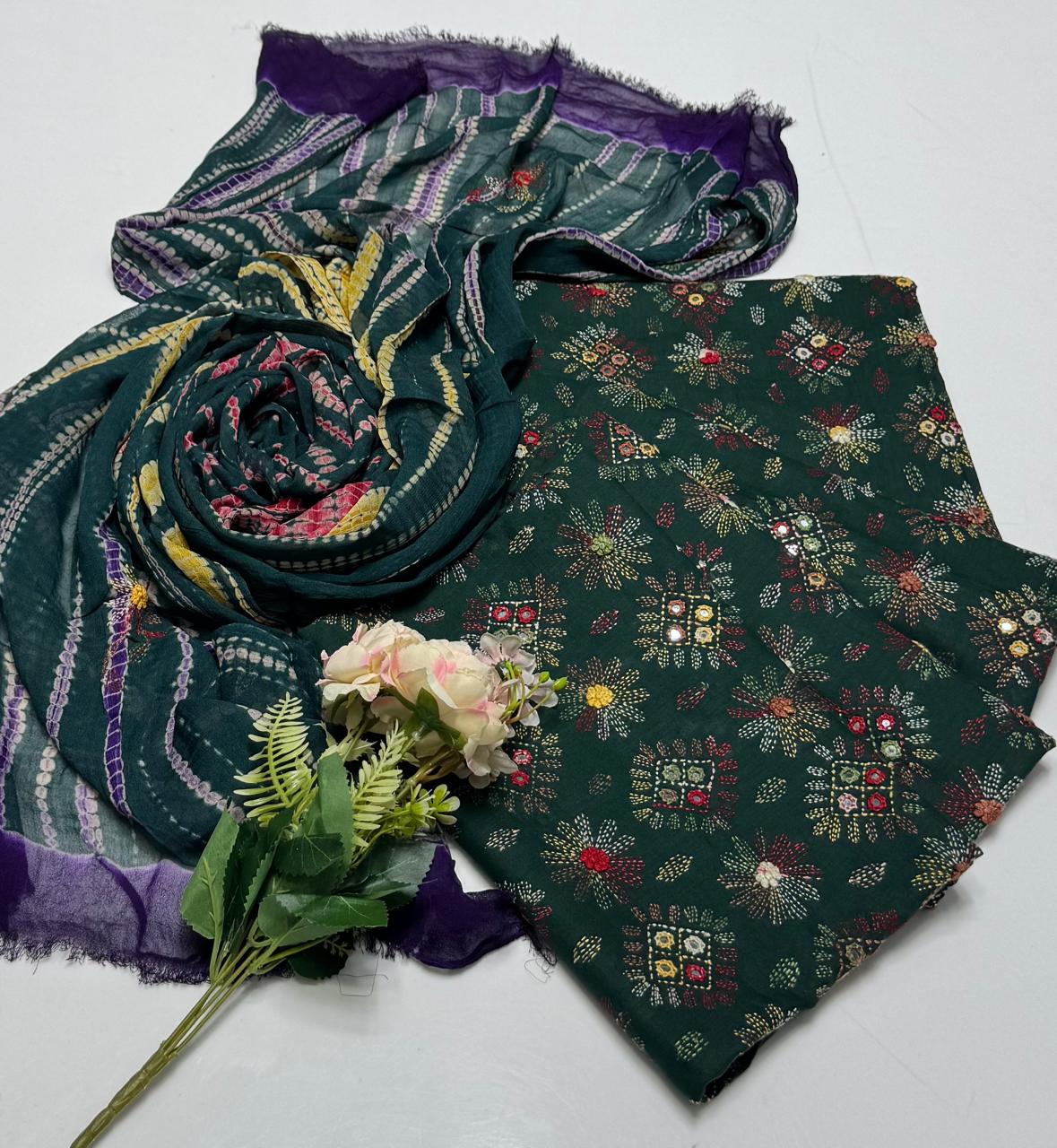 3-Piece Kachabor Embroidery Lawn