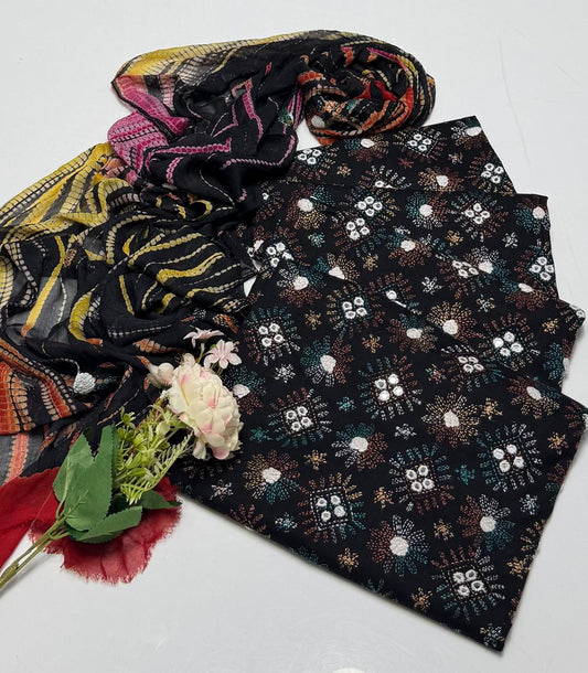 3-Piece Kachabor Embroidery Lawn