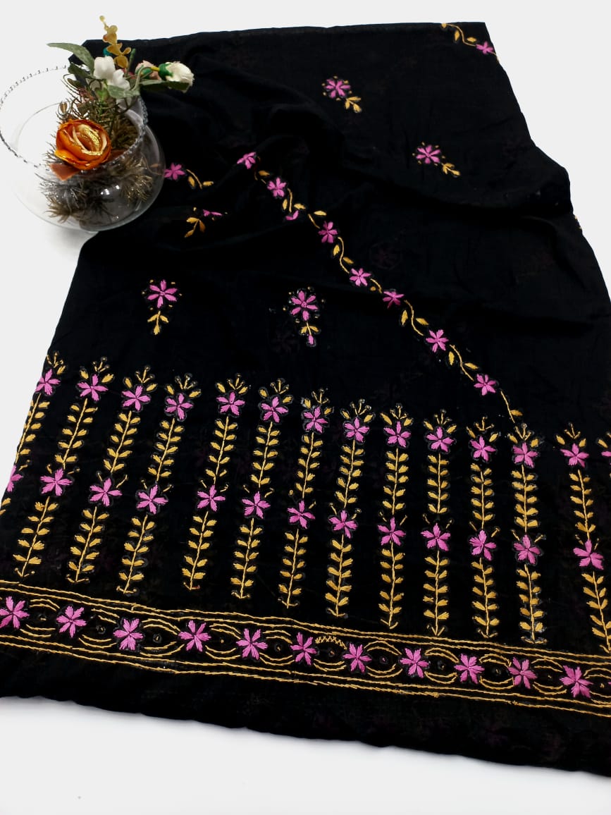 Hand Embroidered Swiss lawn Chaadar/ Dupatta D1