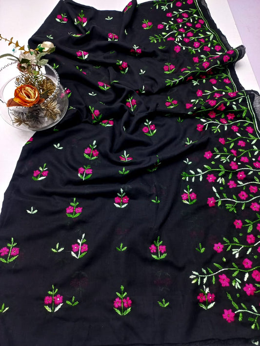 Hand Embroidered Swiss lawn Chaadar/Dupatta D3