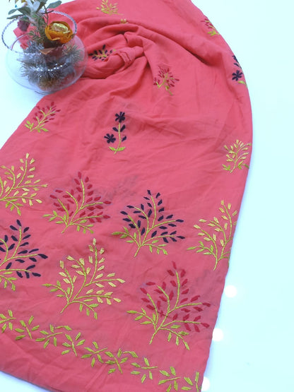 Hand Embroidered Swiss lawn Chaadar/ Dupatta D2