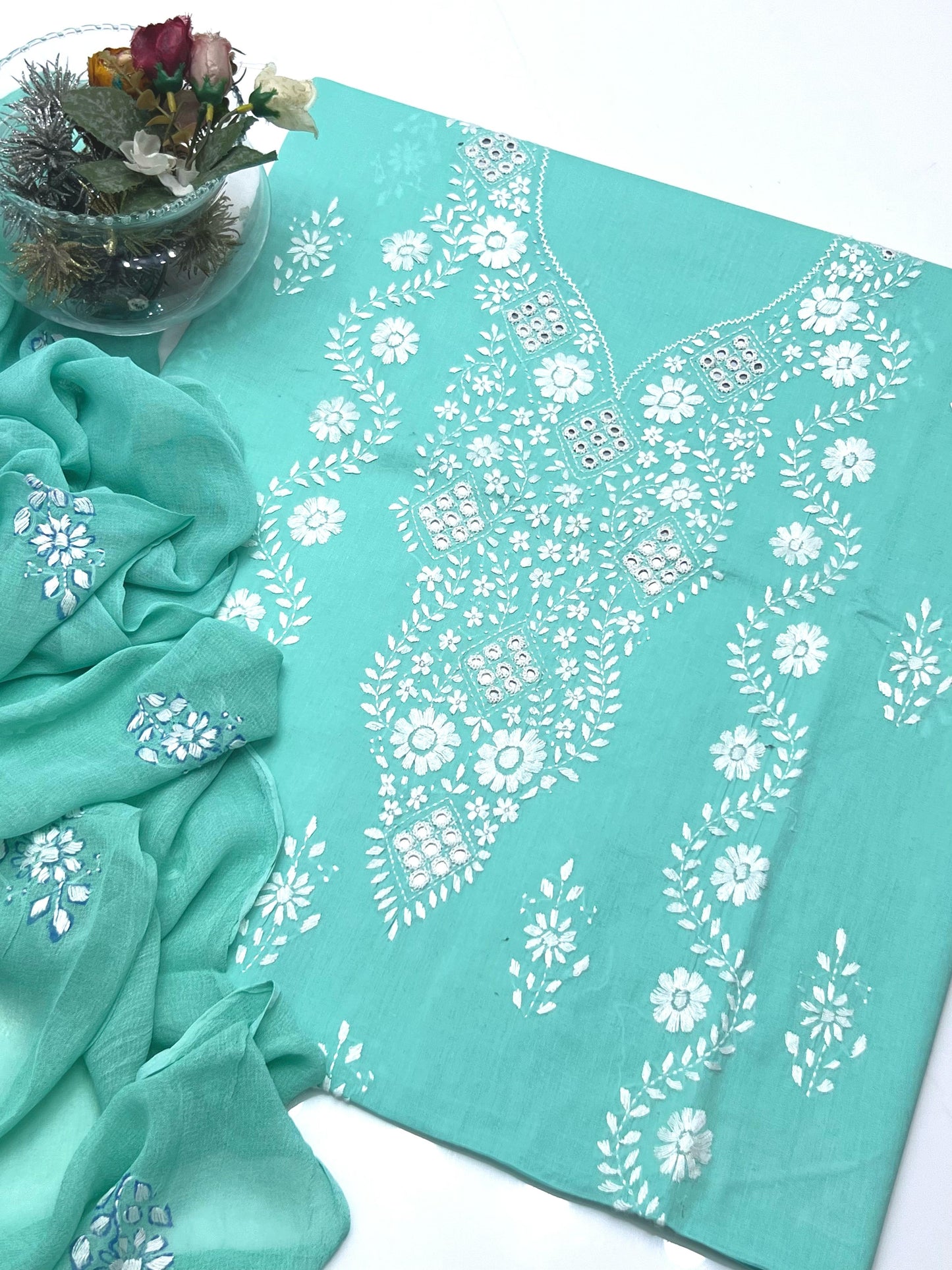 3-Piece Paka Tanka Sheesha Work Hand Embroidered