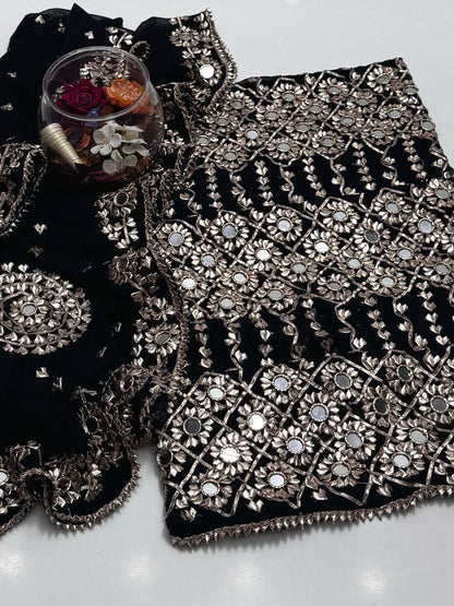 2-Piece Handmade Gota and Sheesha Chiffon