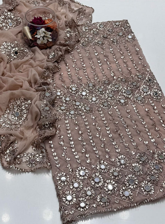 2-Piece Handmade Gota and Sheesha Chiffon