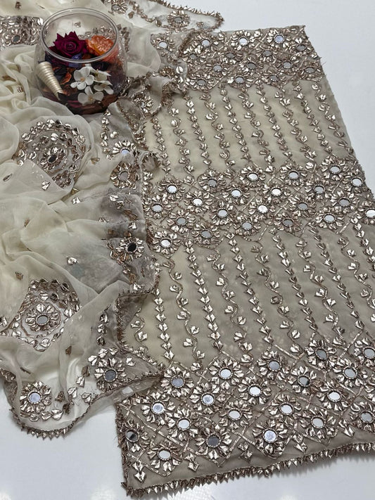 2-Piece Handmade Gota and Sheesha Chiffon