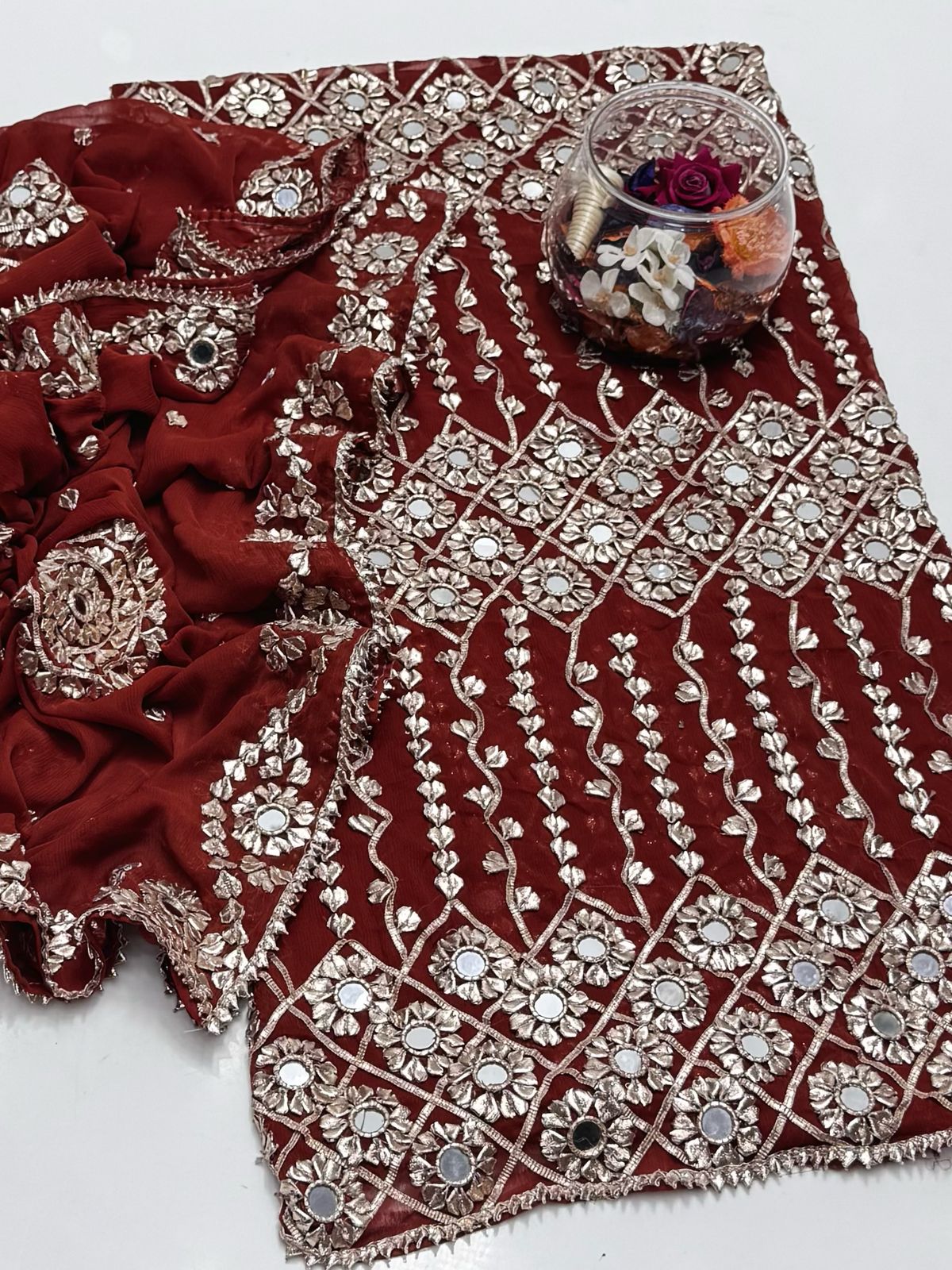 2-Piece Handmade Gota and Sheesha Chiffon