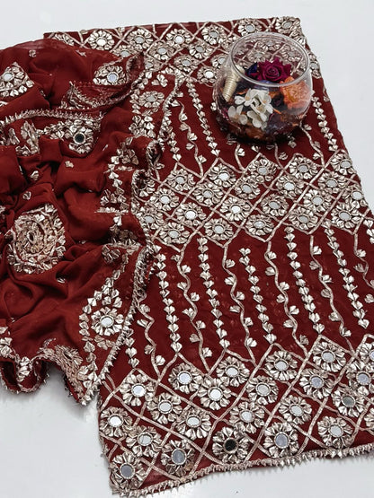 2-Piece Handmade Gota and Sheesha Chiffon