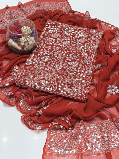 2-Piece Chiffon Press Gota Chickenkari