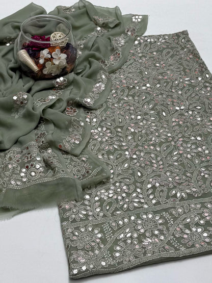2-Piece Chiffon Press Gota Chickenkari