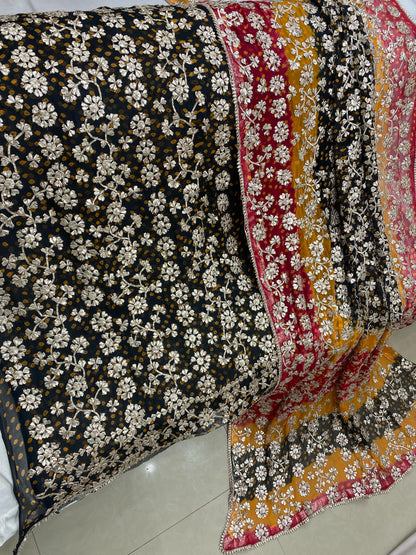 2-Piece Handmade LCD Gotta Chunri Chiffon