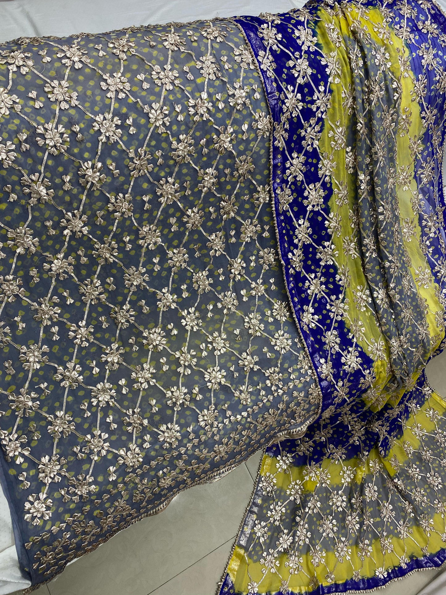 2-Piece Handmade LCD Gotta Chunri Chiffon