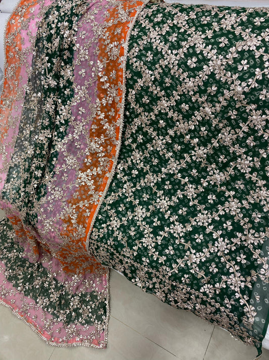 2-Piece Handmade LCD Gotta Chunri Chiffon