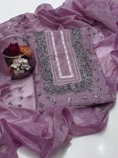 2-Piece Handmade Tarkashi with Gota Work on Paper Cotton Shirt & Dupatta