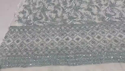 2-Piece Pure Chiffon Handmade Parsi gara and gota Work