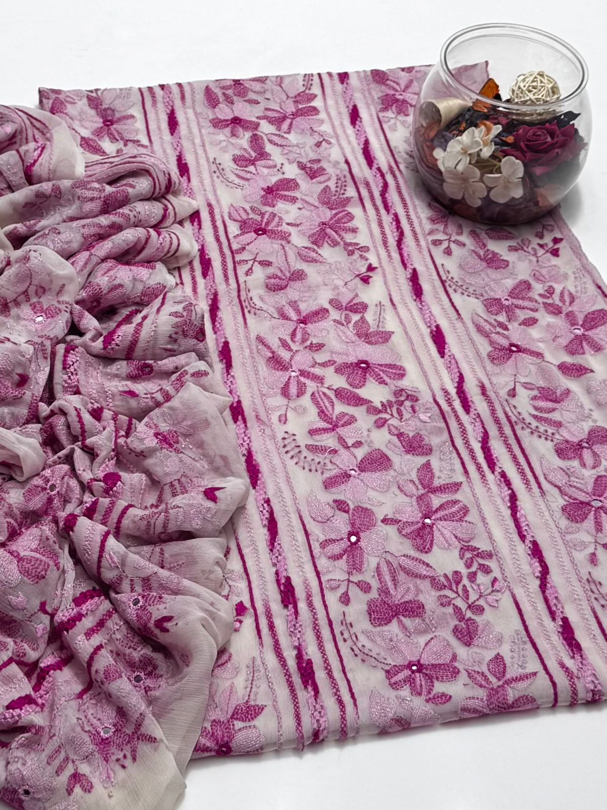 2-Piece Chiffon Kacha Tanka Tarkashi suit