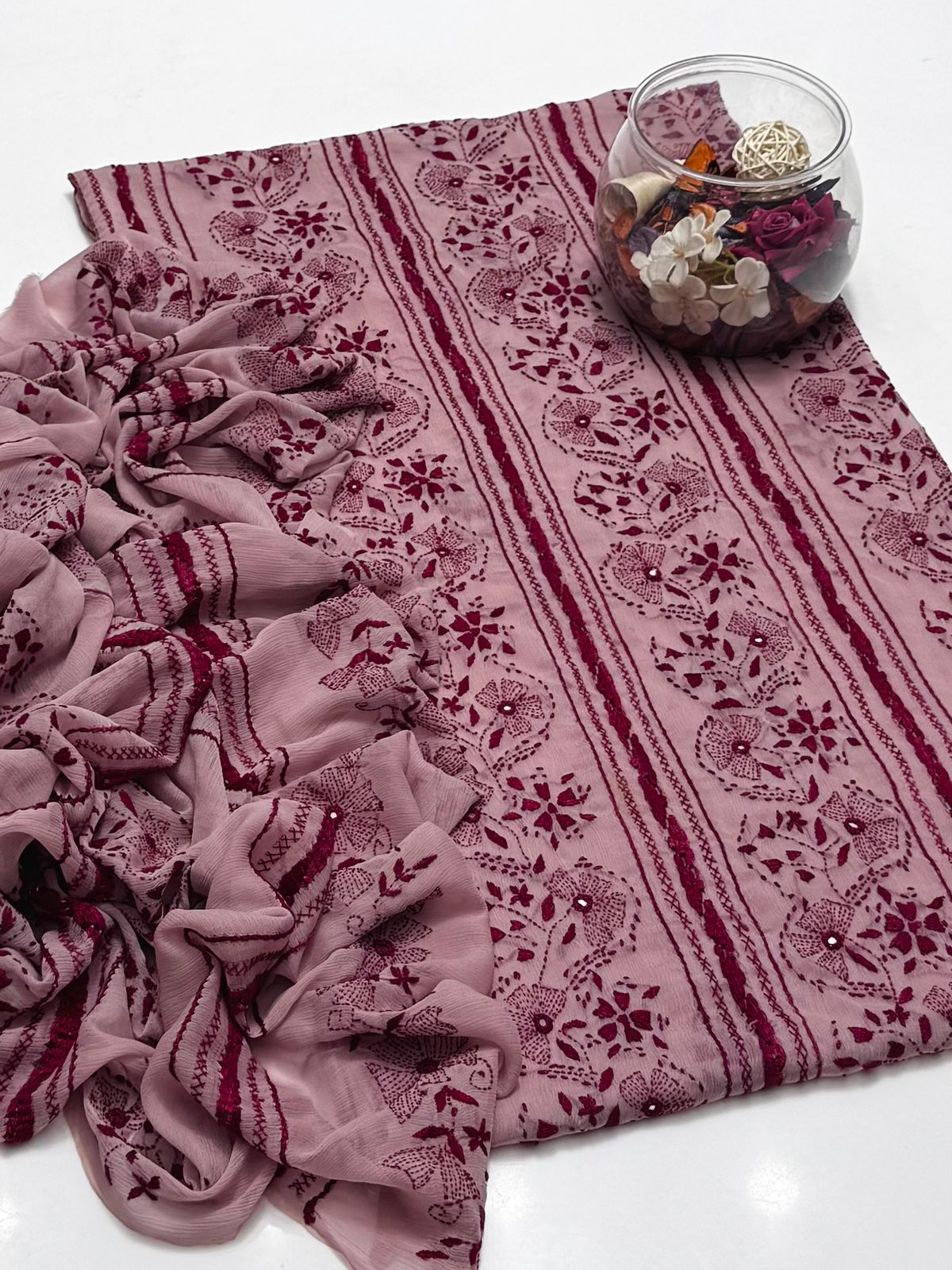 2-Piece Chiffon Kacha Tanka Tarkashi suit