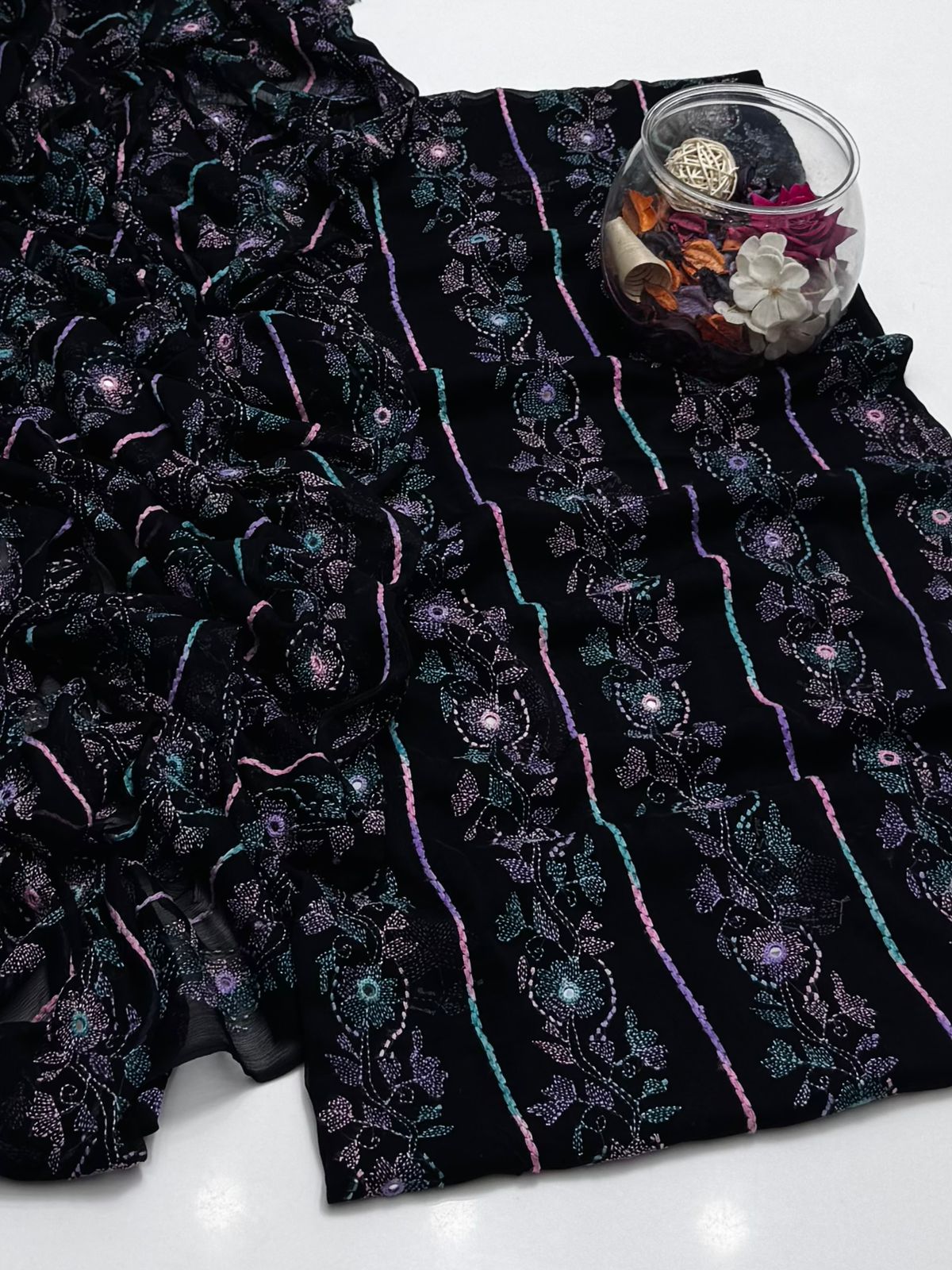 2-Piece Chiffon Kacha Tanka Tarkashi suit