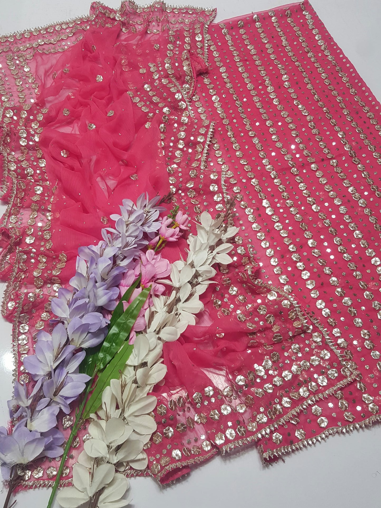 2 piece Soft chiffon gota Mukesh