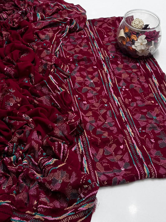 2-Piece Chiffon Kacha Tanka Tarkashi suit