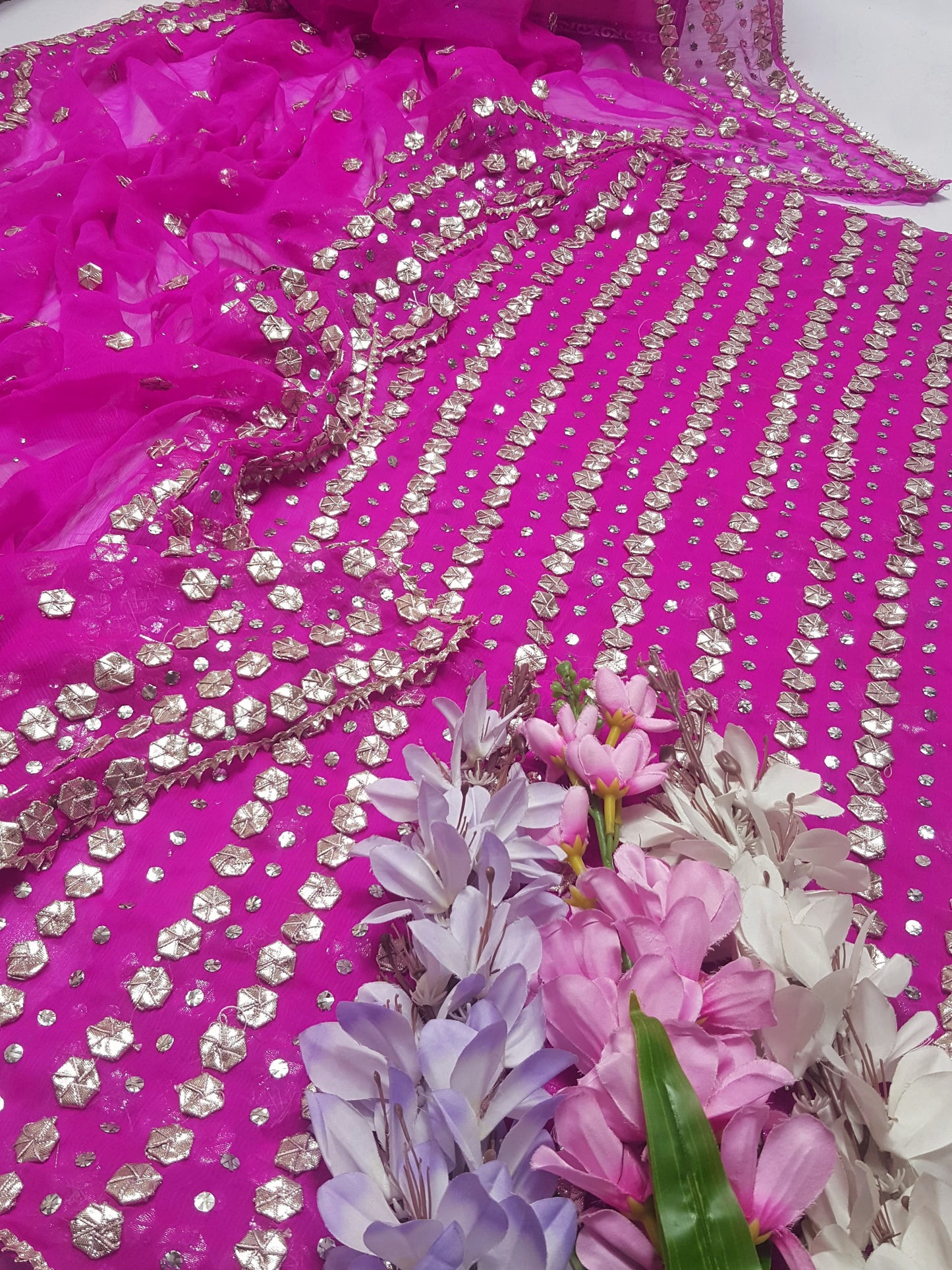 2 piece Soft chiffon gota Mukesh