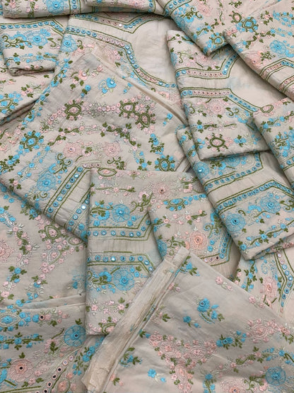 Branded Lawn Eden Pearl Designer shirt handmade embroidery