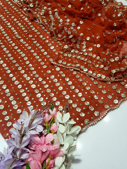 2 piece Soft chiffon gota Mukesh