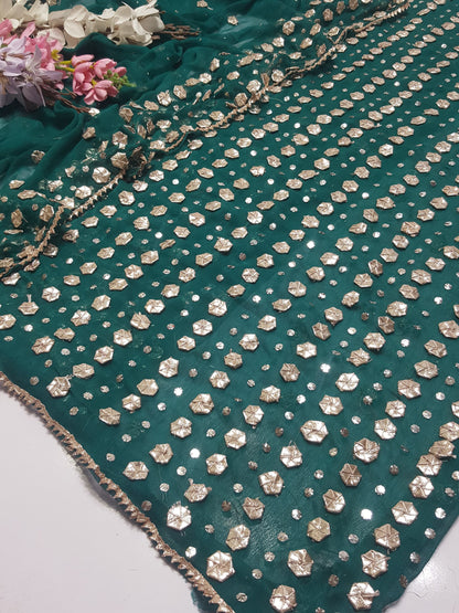 2 piece Soft chiffon gota Mukesh
