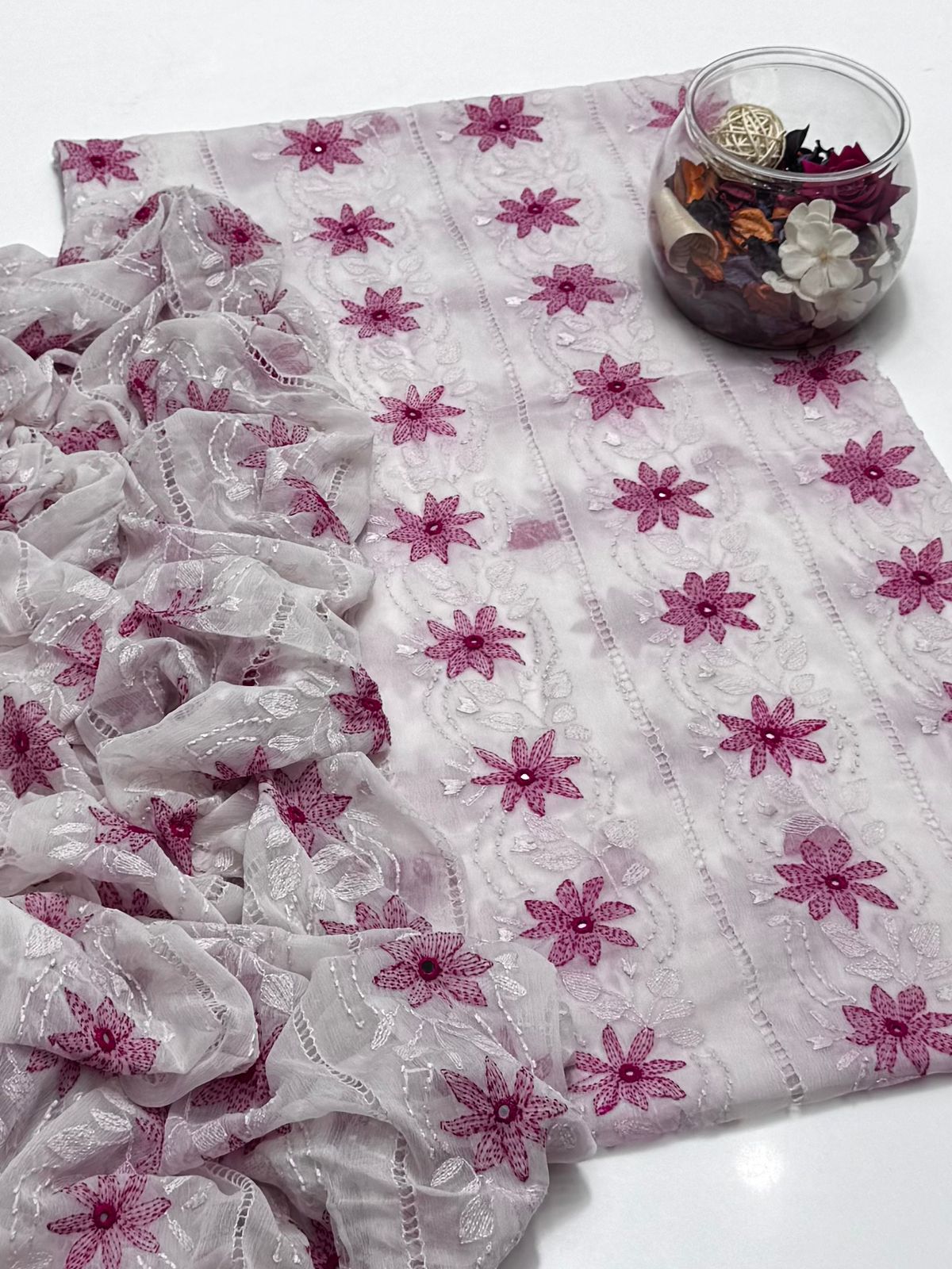 2-Piece Chiffon Kacha Tanka Tarkashi suit