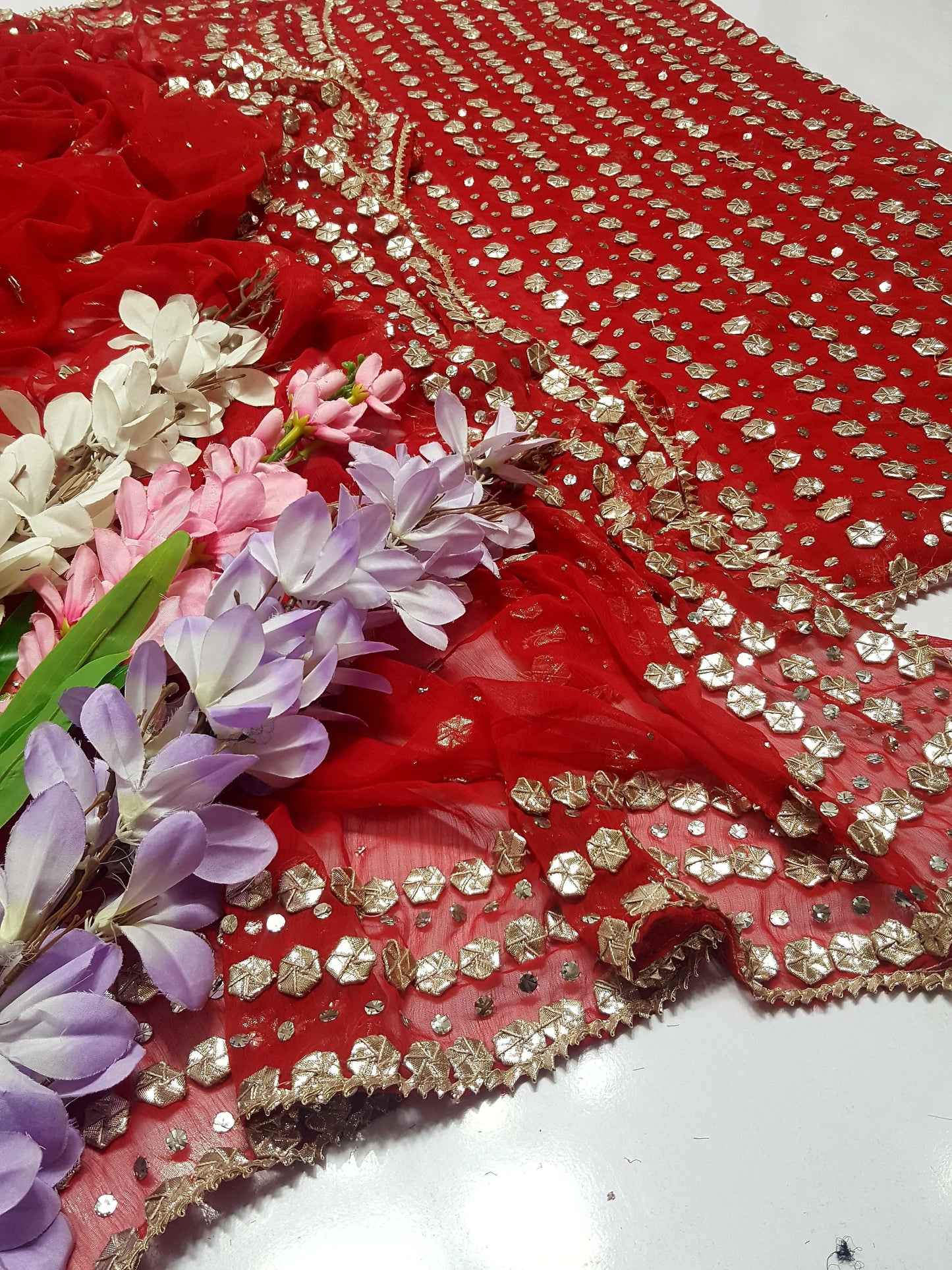 2 piece Soft chiffon gota Mukesh