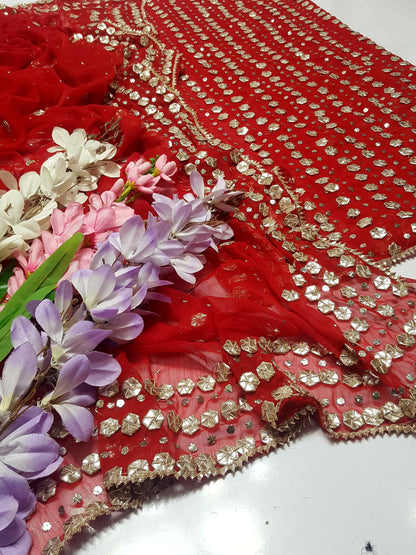 2 piece Soft chiffon gota Mukesh